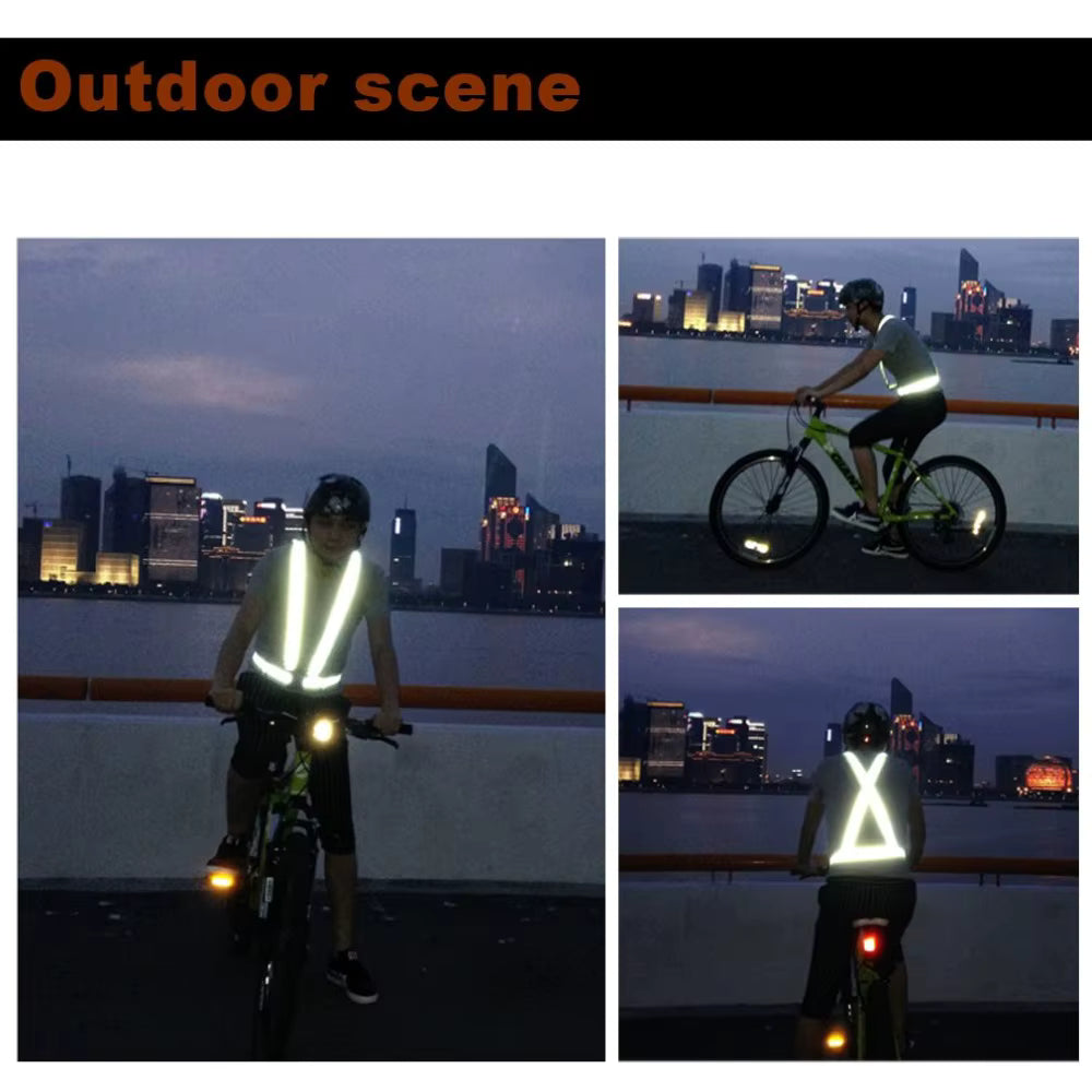 Highlight Reflective Straps Night Running Riding Clothing Vest Adjustable Safety Vest Elastic Band for Adults and Children